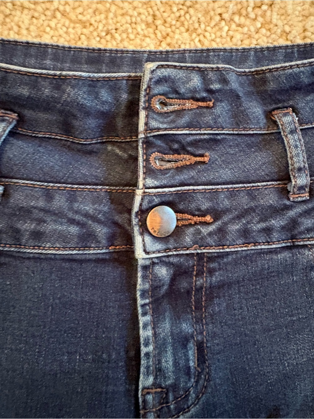 refuge High-Rise Dark Blue Button-Fly Jeans